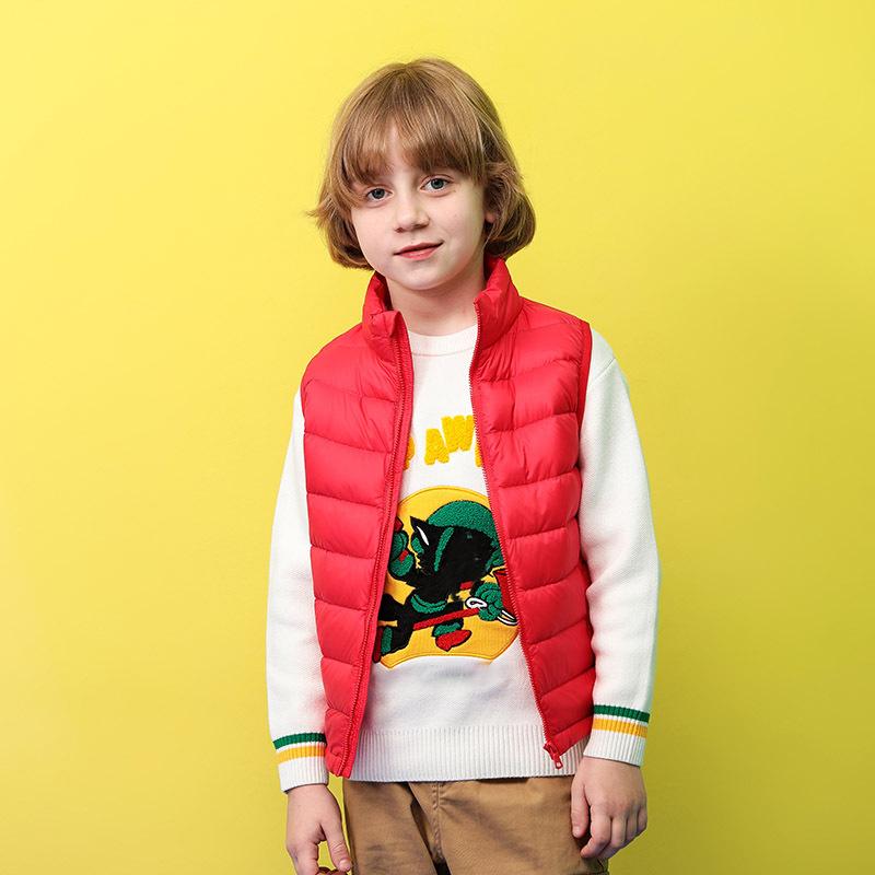 

Детские пуховые жилеты Осень Зима Детские Девочки Тонкие Теплые Жилеты Мальчики Дети 110cm