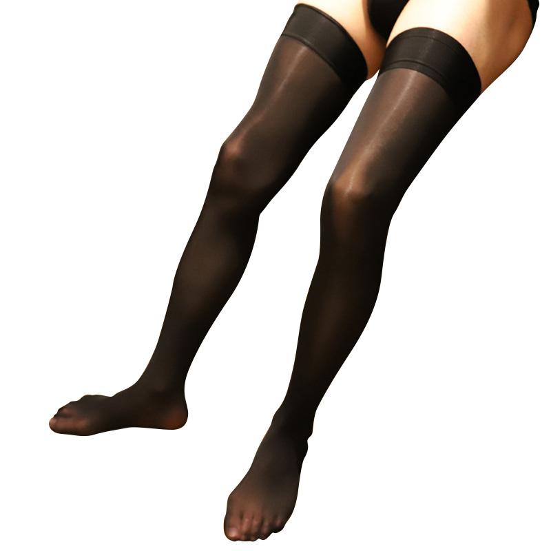1 Çift Şeffaf Parlak Nefes Alabilir İz Bırakmayan Erkek Şeffaf Ultra İnce Yağ Parlak Çorap Tayt