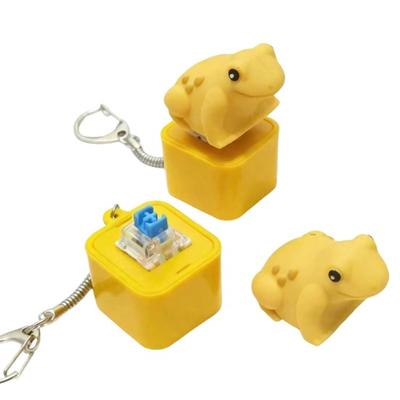 Juguete de Descompresión Rana Croando Llavero Fidget Rana Recargable Clicker con Sonidos Realistas Juguete Portátil para Alivio del Estrés