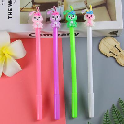 Back To School Season 10pcs 0.5mm Cartoon Rabbit Shape Gel Pen Creative Stationery Prize Gift Writing Tool Water Pen Office Signature Pen