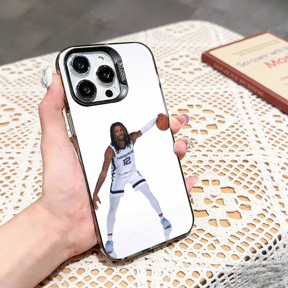 Basketball J-Ja M-Morant 12 Phone Case For iPhone 17,16,15,14,13,12,11 Plus,Pro Max,XS,Colored silver phone case iPhoneXSMAX