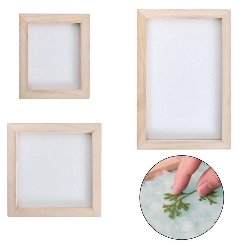 3Pcs Paper Making Craft Set Includes 3 Sizes Wooden Frames for Papermaking Handmade Craft Bookbinding Scrapbooking