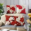 Modern Floral Pillowcase With Red And White Flowersbedroom Sofa Decorative Cushion Cover With Zipper Soft Cushion Cover