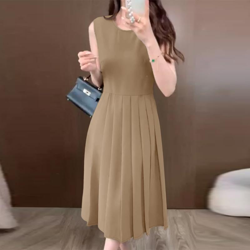 

ZANZEA Женское повседневное летнее платье без рукавов с круглым вырезом 3XL хаки