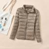 Feather large size down jacket women's new winter short light and thin stand-up collar thickened warm and slim white duck down jacket
