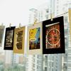 10pcs/Set Combination Paper Frame With Clips Diy Kraft Paper Picture Frames Hanging Wall Photos Album Home Decoration Frame Set
