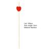 100Pcs Disposable Dessert Picks Heart Pattern Bamboo Barbeque Snacks Buffet Picks Indoor