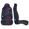 Space Galaxy Constellation Zodiac Star Print Car Seat Cover 2pcs Printing Universal Front Protector Accessories Cushion Set