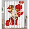 Chinese Animated Maid TraditionalOpera Blackout Window Panel Curtain Living Room Room Bedroom Bathroom Kicthen Door Cupboard Decor Hooks