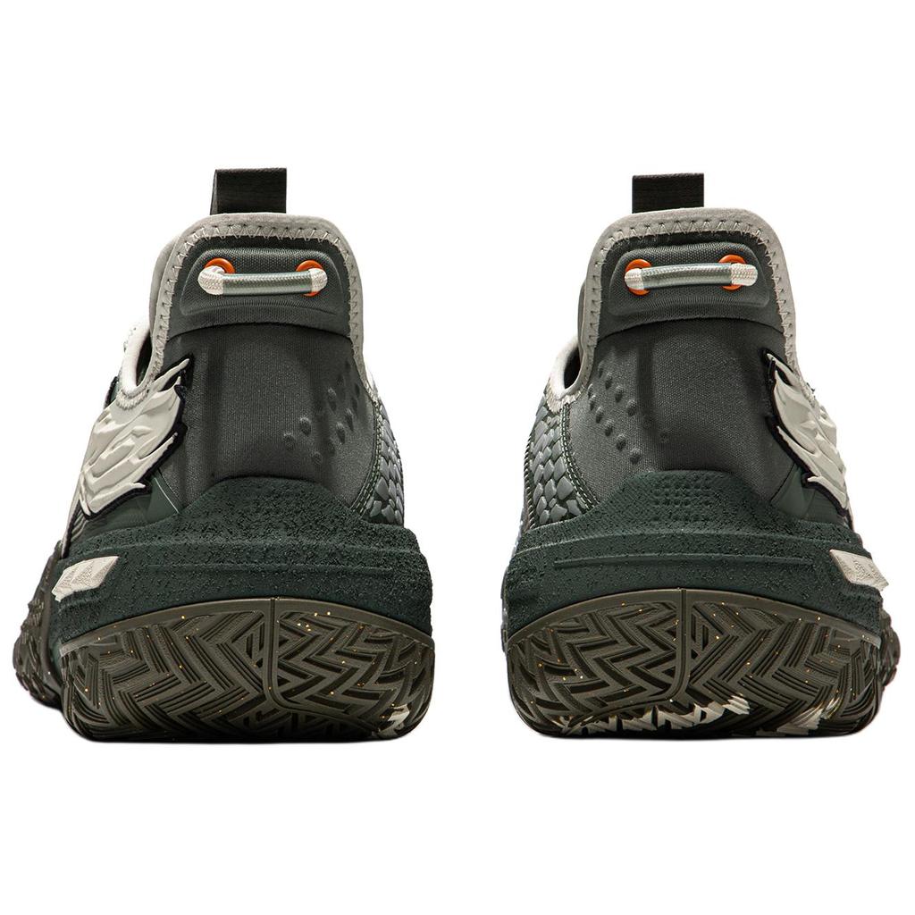 Li Ning Jie Ao Cushioning Slip Resistant Lightweight Rebound Low top Basketball Shoes Men's Yellow Green ABFU035-1