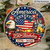 2D Flat Retro Aluminum Wall Coverings In Various Sizes. American Independence Day Theme, 250th Anniversary of The Founding of The Nation. Ideal for