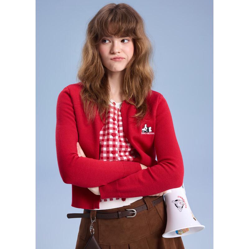 TonLion Faux Two-Piece Long-Sleeve Cardigan
