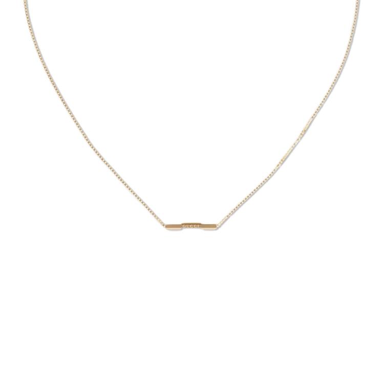Gucci Link To Love Collection Geometric Lines 18K Gold Necklace Women Necklace 662108J8500