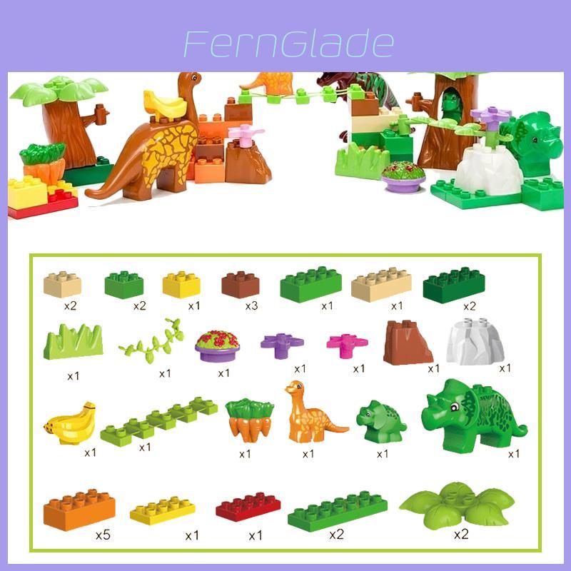 40 Stück Dino Paradies Bausteine Set Leicht Und Langlebig Für Sicheres Spielen