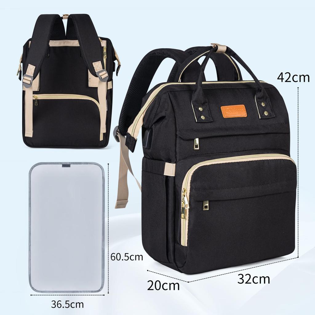 Large 16 Thermal USB Diaper Changing Stroller Abrasion Water Park Baby Shower Present [greentaya] Mother's Backpack, Capacity, Pockets, Pocket, Port,