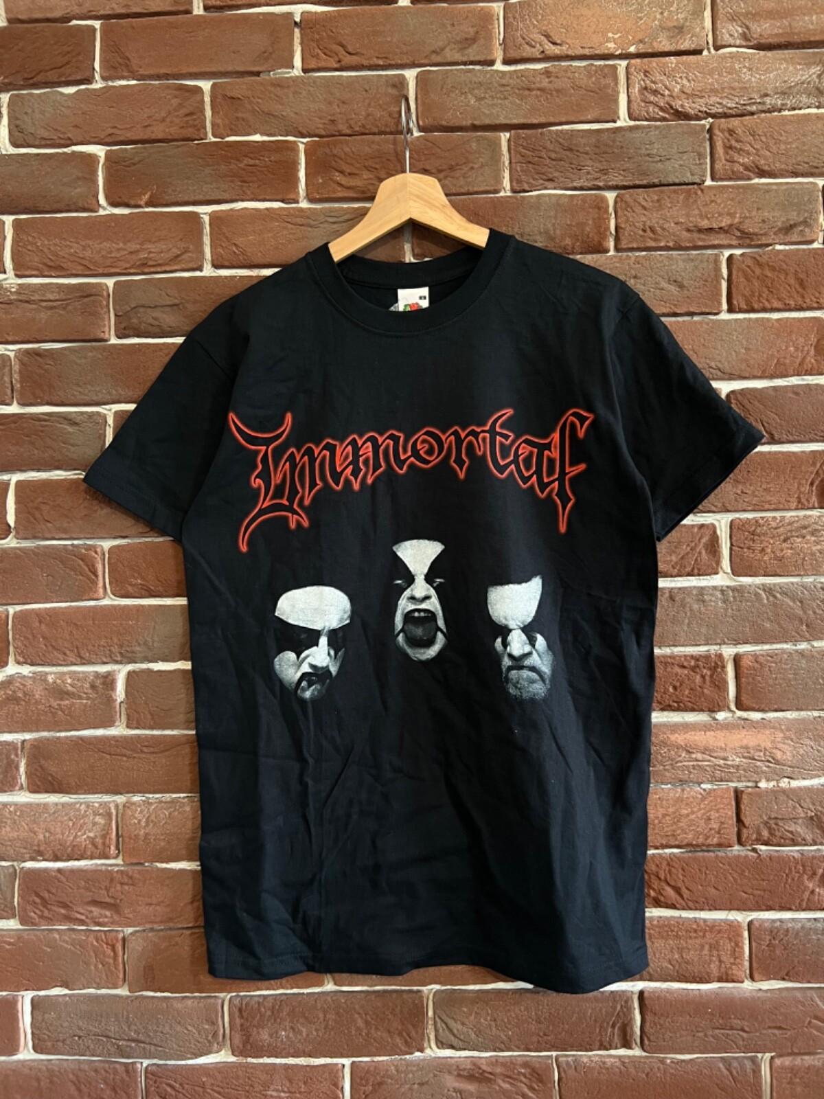 Rare Vintage 00s Immortal 7 Dates Of Metal Band Tee small black Unisex T-Shirt XL