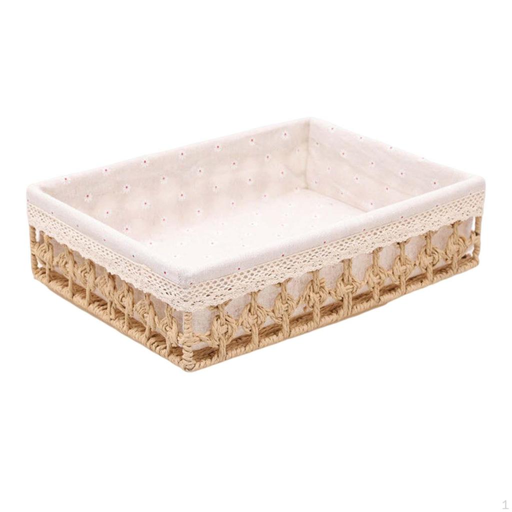 Baskets Cosmetic Box Braided Gift Home Appliance Desktop Sundries Organizer for bread fruit