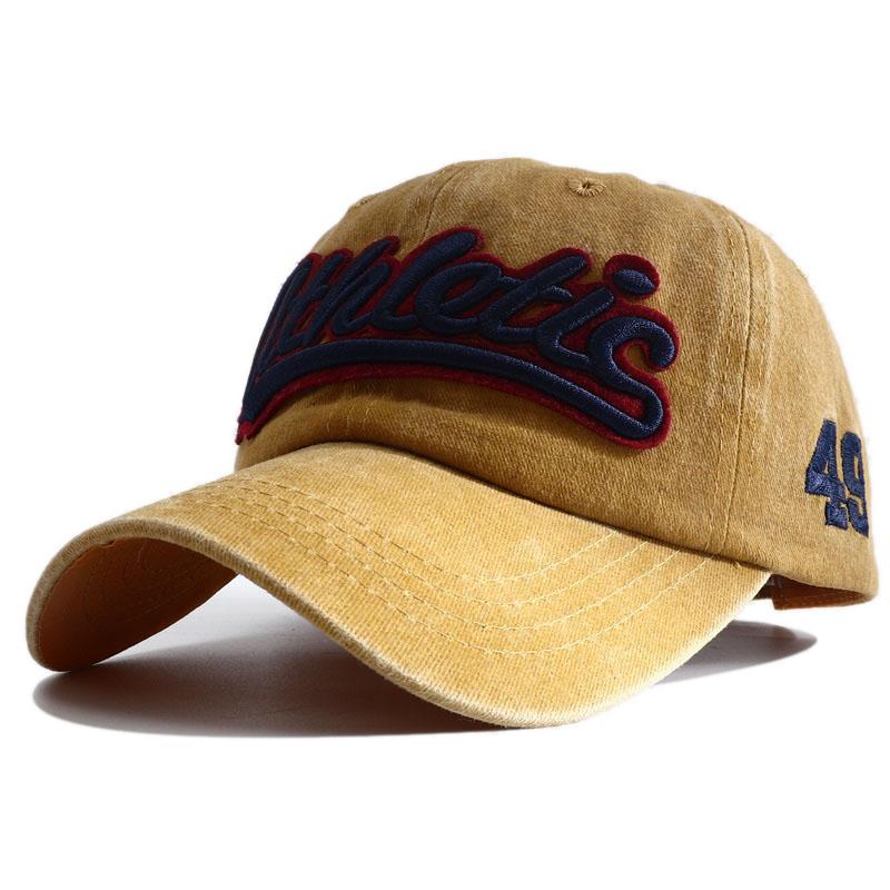 

Athletic Letter Embroidery Baseball Cap Retro Washed Cotton Peaked Hat Hip Hop Trucker Dad Caps Fashion Sun Hats For Women Men Adjustable