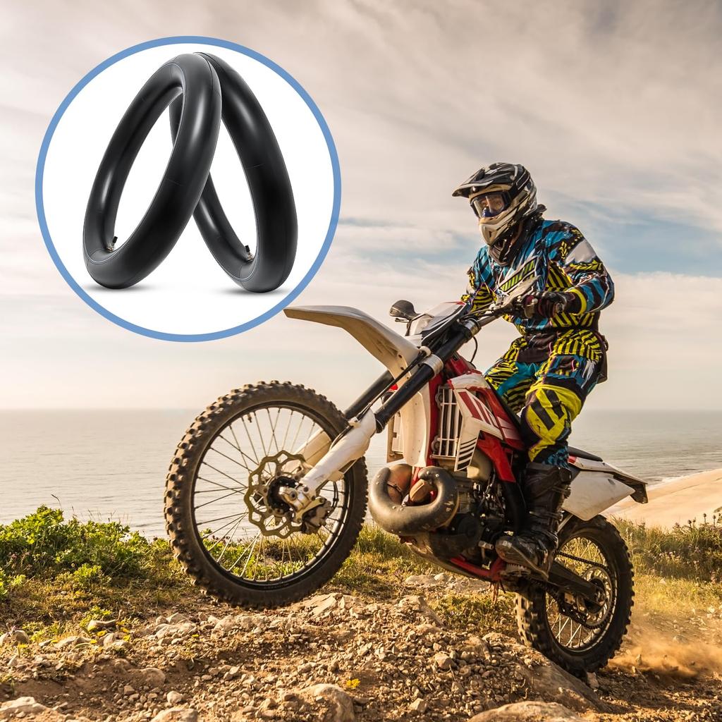 PaoWin Slanger med Tykk Vegg og TR4 Passer Motorsykkel Kompatibel med og Motorsykler og Mopeder 2-Delt Sett, 4.10-18 Ventiler, 4.10/4.50-18 120/80-18