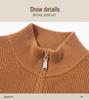 Men's 100% Pure Wool Half-Zip Turtleneck Sweater - Warm, Thick Knit for Fall/Winter