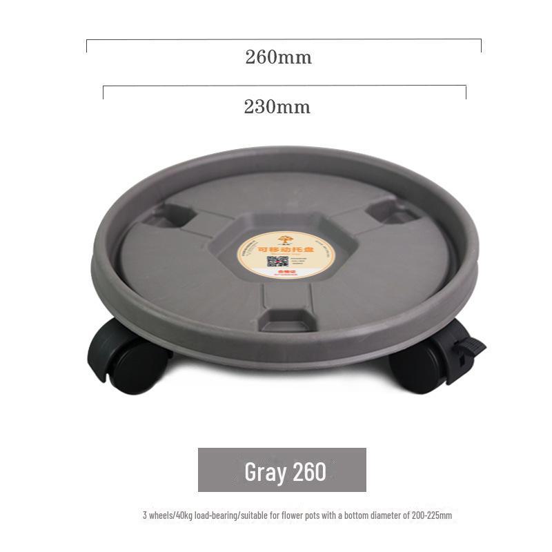 Universal Rolling Tray: Thickened Round Plastic Base with Removable Support for Potted Plants