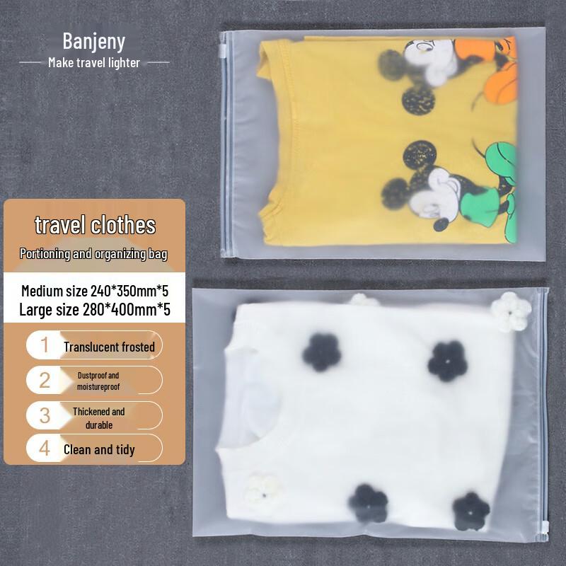 Benzhni Translucent Frosted Travel Storage Bags