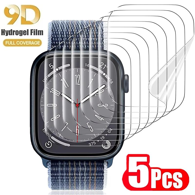 1-5pcs Hydrogel Film For Apple Watch 9 8 7 6 5 4 Screen Protector For Apple Watch Ultra 3 2 1 49mm 45mm 41mm 44mm 42mm 40mm 38mm