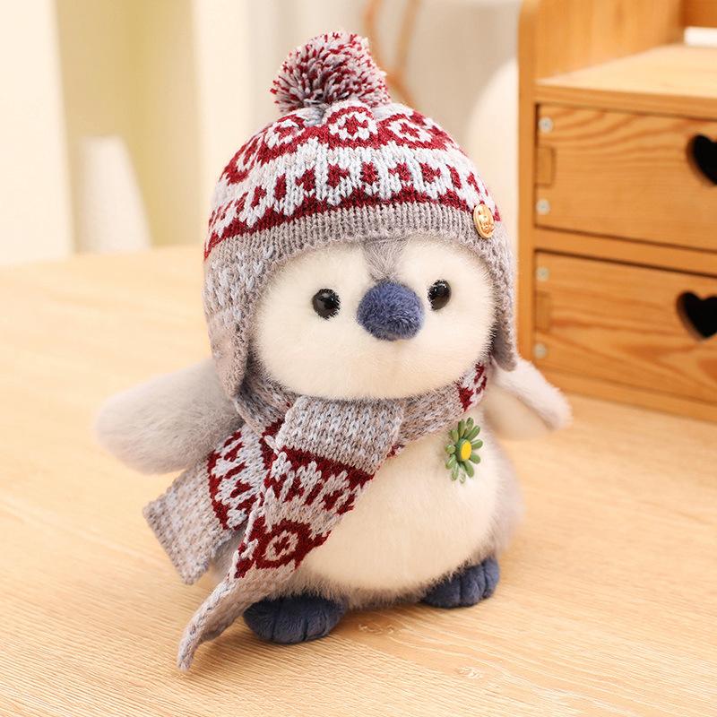 Niedlich niedlich Schal Pinguin Puppe Plüschtier kleiner Pinguin Puppe Mädchen Tasche Kinder Beruhigungspuppe