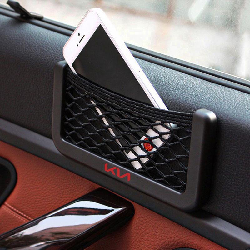 1pcs Universal Car Interior Mesh Organizer Storage Bag For KIA Rio Ceed Sportage Cerato Soul Sorento K2 K5 Flip