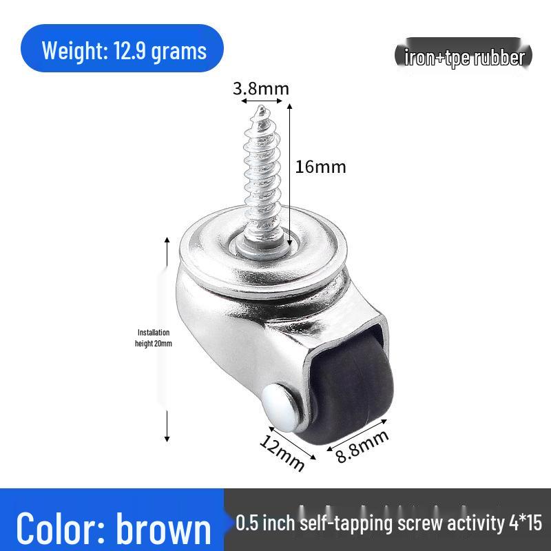 1.5" or 2" Heavy-Duty Silent Swivel Caster with Brake, Snap Ring, and Wear-Resistant Trolley Shelf Roller