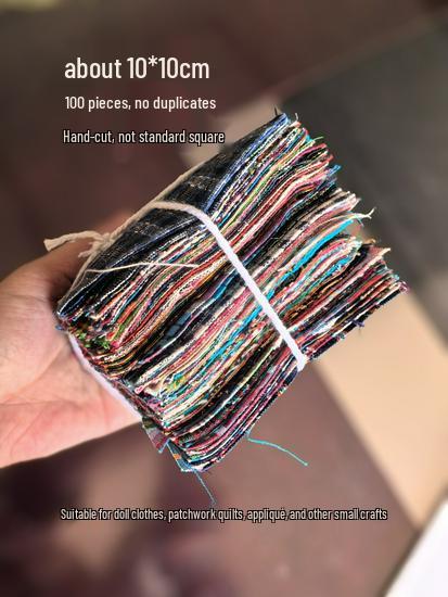 30-100 Pieces Hand-Dyed Pure Cotton Coarse Cloth Set | Handmade DIY Fabric