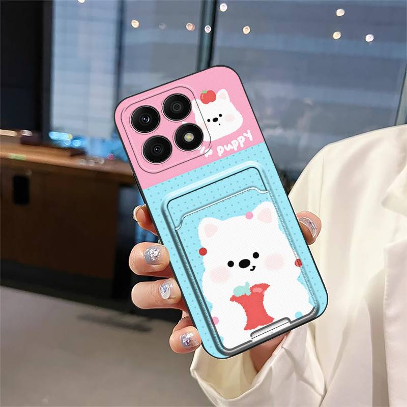 Shockproof Cartoon Phone Case For Honor X8a 4G Soft Case Cover Card Slot Silicone Protective Full Wrap Cute Back Cover