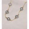 Meier Baroque Gray Pearl Bracelet Women's 925 Sterling Silver Plated 18k Gold Bracelet