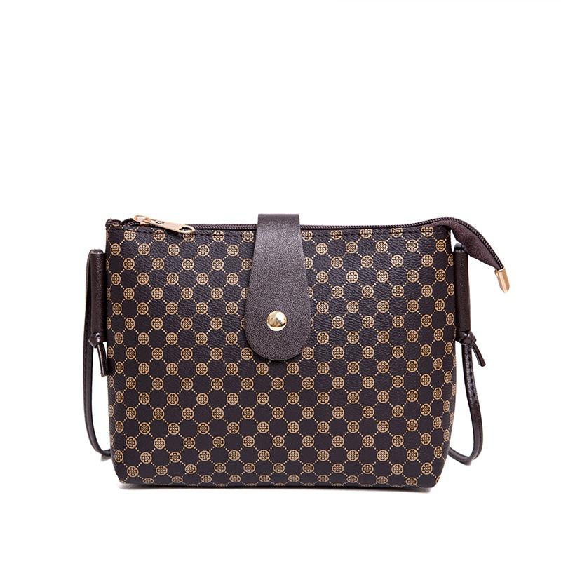 Retro polka dot printed buckle shoulder crossbody bucket bag new versatile fashion large capacity women's bag
