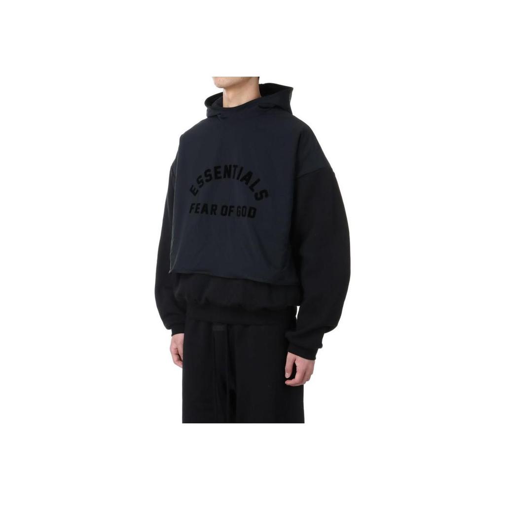 Fear of God Essentials SS24 Nylon Fleece Hoodie 'Jet Black' Unisex 202SP244324F