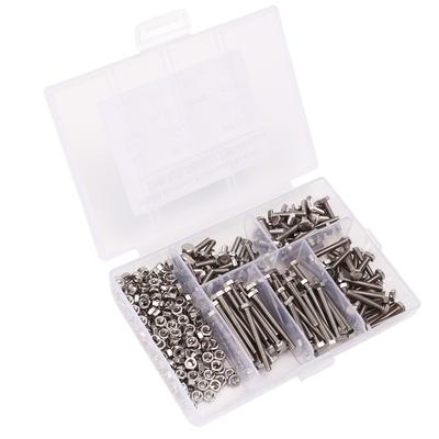 300 Stuks M3 Zeskant Schroeven Moeren Set met Opbergdoos Uniforme Spoed Oxidatie Corrosiebestendigheid Geen Roestende Bevestigingsmiddelen