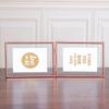 Foldable 3/2 Panel Gold Plated Photo Frame, Double Sided Clear Glass Desktop Display Stand, Photo Frame for 5/6/7/8 Inch Photos