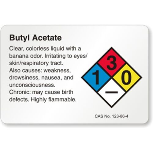 Butyl Acetate Chemical Aluminum Weatherproof Sign pAluminum 20x30cm(7.8x11.8inch)