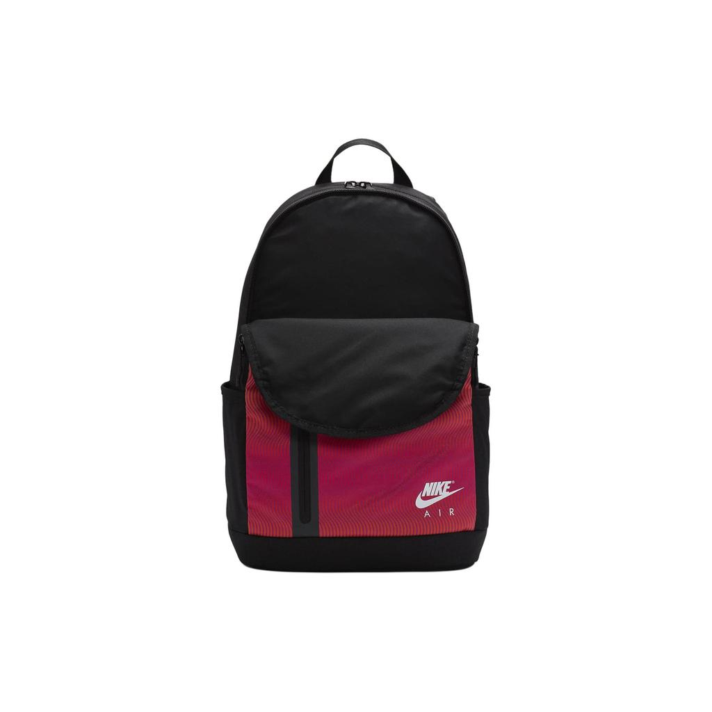 Nike Elemental Premium Classic Large Capacity Logo Zip Fabric Backpack Unisex Backpack Black Red FV8129010