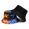 Fire Ice Dragon Print Bucket Hat, Unisex Gothic Style Fisherman Cap, Summer Sun Protection Panama Sunshade Hat for Outdoor Beach
