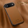 Car Magnetic Cover for Iphone 17 Pro Max 17 Air Luxury Leather Matte Soft Frame Protective Back Case for Iphone 17 16E 16Promax
