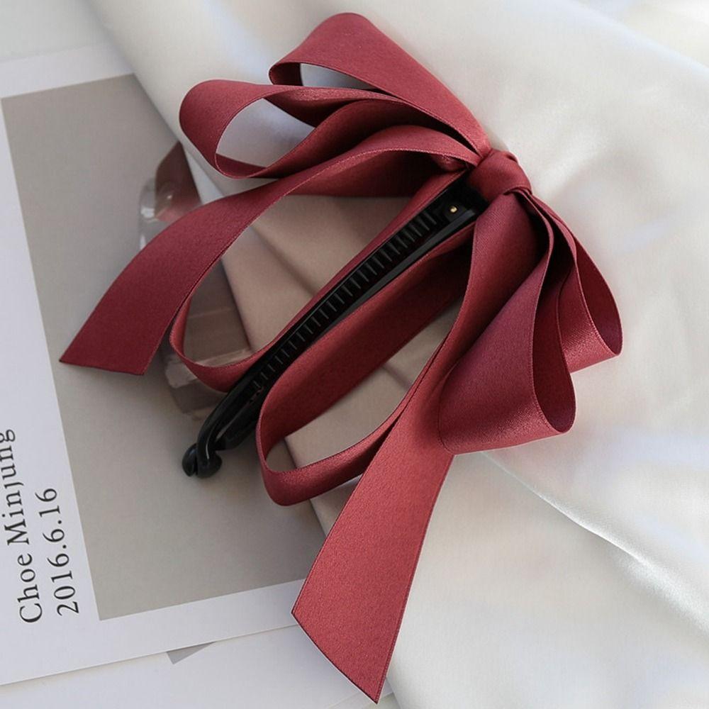 Clip Satin Women Hair Accessories Girls Hairpin Korean Style Hair Clip Banana Clip Bow Headwear