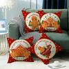 New Winter Christmas Gingerbread Man Printed Pillow Cover Sofa Home Decoration Cushion Cushion Cover