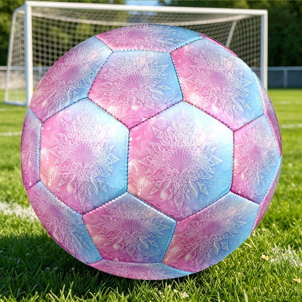 1 Stück Fußball im Ozean-Mandala-Design, Größe 5, Leichtes PVC-Material, Outdoor-Trainingsfußball Geschenk. q62287