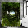 Forest Tree Greenery Green Healing Shower Curtain, Bathroom Decorative Shower Curtain, Waterproof Shower Curtain with Hooks