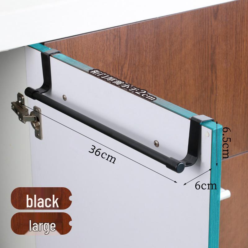 No-Drill Stainless Steel Over-Door Hanging Rod & Hook Rack for Kitchen or Closet Storage