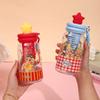 Water bottle new cute star people straw cup tea separation drop wear-resistant plastic cup with lifting rope portable cup