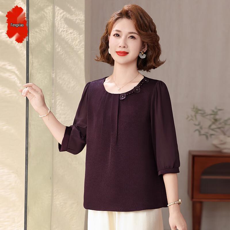 

Women s Mid-Aged & Elderly Summer Cotton Linen Short Sleeve Set 4XL
