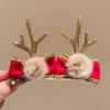 Merry Christmas Decor Christmas Elk Hairpin Sequin Bowknot Children Deer Antler Hair Clip Korean Hair Accessories Star