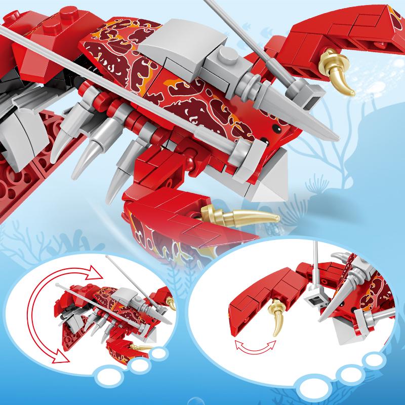 Sea World Series Building Blocks Set Whale Lobster Clownfish Mini Marine Life Model Bricks Kids DIY Toy Creative Birthday Gifts